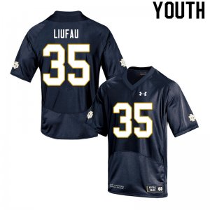 Notre Dame Fighting Irish Youth Marist Liufau #35 Navy Under Armour Authentic Stitched College NCAA Football Jersey KGE1799TY